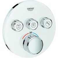 GROHE Grohtherm SmartControl Thermostatiche Douchekraan - Inbouw mengkraan - Met omstelling - Rond - Wit