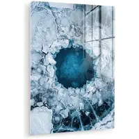 MuchoWow Glasschilderij 30x40 cm - Schilderij acrylglas - Ijs - Blauw - Natuur - Foto op glas - Muurdecoratie woonkamer - Wanddecoratie slaapkamer - Schilderijen