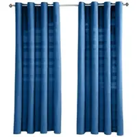 Homescapes gordijnen met oogjes Rajput blauw in een set van 2, 228 x 167 cm