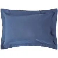 Homescapes linnen kussensloop met opstaande naad - marineblauw, 48 x 74 cm
