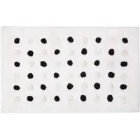 Homescapes badmat zwart-wit stippen, 50 x 80 cm - badkamermat stippen