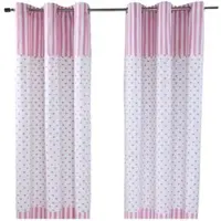Homescapes gordijnen harten roze wit set van 2 137 x 117 cm
