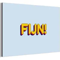 MuchoWow Aluminium schilderij 180x120 cm - Wanddecoratie metaal - Fijn - Geel - Oranje - Metalen muurdecoratie woonkamer - Decoratie industrieel - Foto op dibond - Industriële accessoires slaapkamer