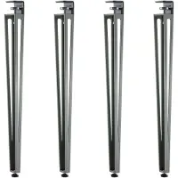 Sotech Set van 4 F-vormige tafelpoten, hoogte 745 mm, grijs conisch verstelbaar 70-40 mm met klemschroeven (zonder boren) voor keukentafel, eettafel, kantoortafel