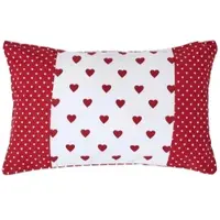Homescapes Rood Hart Patchwork Kussenhoes 30x50cm