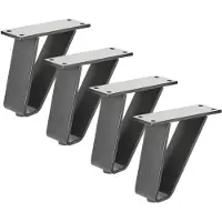 Sotech 4 stuks TANGO meubelpoten, 108,5 mm, mat zwart, draagvermogen tot 150 kg per poot, vitrinepoot, onderpoot, kastpoot