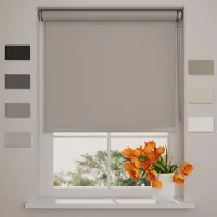 Coulisse Rolgordijn Verduisterend - Easy Royal - Licht Grijs - 115 x 190 cm - Rolgordijn zonder boren - Maten van 40 t/m 240 cm breed