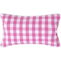 Homescapes Roze geruite kussenhoes 30 x 50 cm gemaakt van 100% katoen