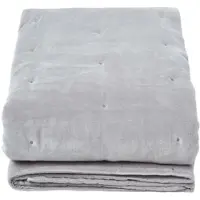 Homescapes Gewatteerde fluwelen deken lichtgrijs – sprei van katoenfluweel, 125 x 150 cm