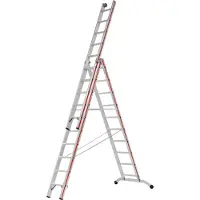 Hymer multifunctionele ladder met wandgeleiders, 3x10 treden/stappen