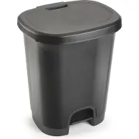 PlasticForte Kunststof afvalemmers/vuilnisemmers donkergrijs 27 liter met pedaal - Pedaalemmers