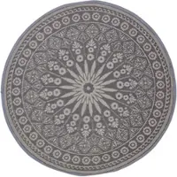 Homescapes Buitenkleed Rond Vloerkleed – Buitentapijt – Tuinkleed Tuinkleed – Tuintapijt – Omkeerbaar – Waterdicht & UV–bestendig – Gerecycled polypropyleen – "Mandala" – Zwart – ⌀170cm