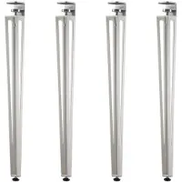 Sotech Set van 4 F-vormige tafelpoten, hoogte 745 mm, wit taps toelopend verstelbaar 70-40 mm met klemschroeven (geen boren) voor keukentafel, eettafel, kantoortafel
