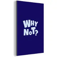 MuchoWow Aluminium schilderij 40x60 cm - Wanddecoratie metaal - Blauw - Why not - Minimalistisch - Metalen muurdecoratie woonkamer - Decoratie industrieel - Foto op dibond - Industriële accessoires slaapkamer