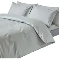 Homescapes Dekbedovertrek 140x200 cm Eenpersoons – Zilvergrijs – 100% Egyptisch Perkal Katoen – 200 TC – Inclusief Kussensloop