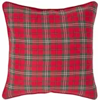 Homescapes Edward Rode Tartan Kussenhoes 45 cm x 45 cm