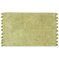 Homescapes badmat groen gemêleerd met pompons, 50 x 80 cm - katoenen getufte badmat