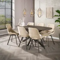 Hoyz Collection - Eettafel Bronvik Deens Ovaal 180cm - Brons Liquid Metal