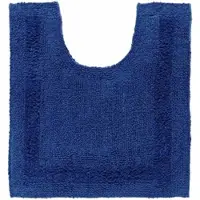Homescapes toiletmat donkerblauw 50x55 cm gemaakt van 100% katoen