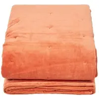 Homescapes Gewatteerde fluwelen deken oranje – sprei van katoenfluweel, 150 x 200 cm