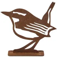 Homescapes Rust Decoration Wren – Vogelfiguur voor muren en hekken