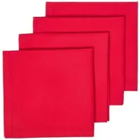 Homescapes katoenen stoffen servetten, set van 4, rood