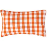 Homescapes Oranje geruite kussenhoes 30 x 50 cm gemaakt van 100% katoen