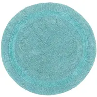 Homescapes Ronde Badmat aqua 80 cm gemaakt van 100% katoen