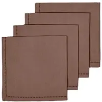 Homescapes katoenen servetten, set van 4, bruin