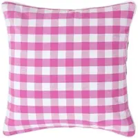 Homescapes Roze geruite kussenhoes 45 x 45 cm gemaakt van 100% katoen