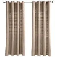 Homescapes gordijnen met oogjes Rajput beige in een set van 2, 182 x 167 cm