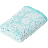 Homescapes Turkse katoenen handdoek damastpatroon blauw