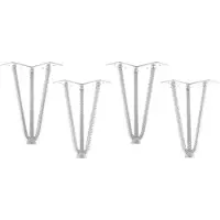 Sotech 4 stuks haarspeldpoten Industrial Look mild staal look wit 200 mm 3 stokjes Haarspeldpoten meubelpoten voor banken en kasten Meubelpoot