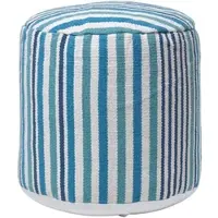 Homescapes design kruk poef rond Selam aqua wit