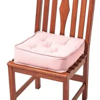 Homescapes zitkussen roze - zitverhoger/stoelkussen 40 x 40 cm met katoenen hoes
