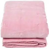Homescapes Gewatteerde fluwelen deken roze – sprei van katoenfluweel , 125 x 150 cm