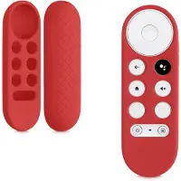 Kwmobile hoes geschikt voor Google Chromecast 2020 4K / Chromecast 2022 HD - Siliconen anti-slip hoes voor afstandsbediening in rood