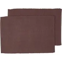 Homescapes bruine placematset van 2 – 100% katoen, 33x50 cm