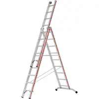 Hymer multifunctionele ladder met wandgeleiders, 3x9 treden/stappen