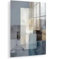 MuchoWow Glasschilderij 30x40 cm - Schilderij acrylglas - Rechthoeken - Abstract - Blauw - Foto op glas - Muurdecoratie woonkamer - Wanddecoratie slaapkamer - Schilderijen