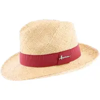 Herman chapeau été grand bord relevé à l'arrière en paille naturelle légère avec un ruban uni