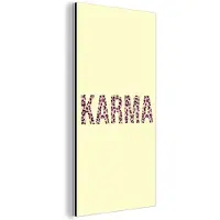 MuchoWow Aluminium schilderij 80x160 cm - Wanddecoratie metaal - Karma - Luipaardprint - Geel - Metalen muurdecoratie woonkamer - Decoratie industrieel - Foto op dibond - Industriële accessoires slaapkamer