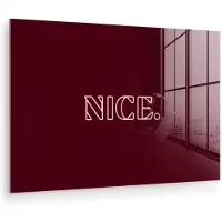 MuchoWow Glasschilderij 30x20 cm - Schilderij acrylglas - Bordeaux - Nice - minimalistisch - Foto op glas - Muurdecoratie woonkamer - Wanddecoratie slaapkamer - Schilderijen