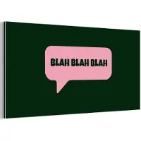 MuchoWow Aluminium schilderij 80x40 cm - Wanddecoratie metaal - Tekstwolk - BLAH BLAH BLAH - Roze - Metalen muurdecoratie woonkamer - Decoratie industrieel - Foto op dibond - Industriële accessoires slaapkamer