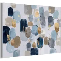 MuchoWow Aluminium schilderij 30x20 cm - Wanddecoratie metaal - Abstract - Goud - Vormen - Metalen muurdecoratie woonkamer - Decoratie industrieel - Foto op dibond - Industriële accessoires slaapkamer