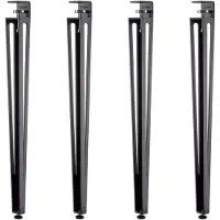 Sotech Set van 4 F-vormige tafelpoten, hoogte 745 mm, verstelbaar matzwart, taps toelopend 70-40 mm met klemschroeven (geen boren) voor keukentafel, eettafel, kantoortafel