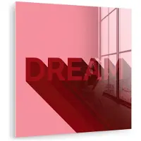 MuchoWow Glasschilderij 90x90 cm - Schilderij acrylglas - Dream - 3D - Rood - Roze - Foto op glas - Muurdecoratie woonkamer - Wanddecoratie slaapkamer - Schilderijen
