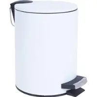 OCZ Prullenbak/pedaalemmer wit metaal 3 liter 24 x 17 cm - Pedaalemmers