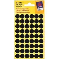 Avery Markeringspunten Ø 12 mm, zwart 3140 - 8 stuks