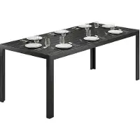 Outsunny Tuintafel Terrasse WPC aluminium zwart 190 x 84,5 x 72cm